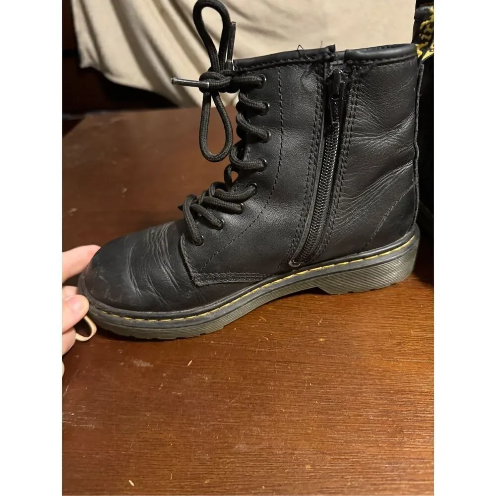 Black leather doc martens size 3